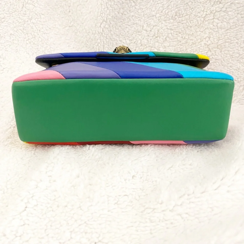 Kurt Geiger London Leather Mini Kensington Rainbow Stripe Crossbody Bag NWT - Picture 4 of 11